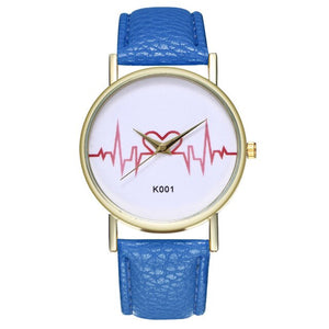 women's wrist watch with heart pattern