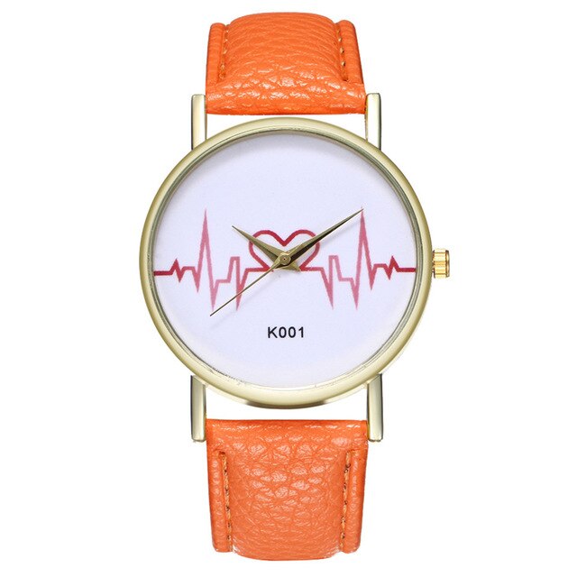 women's wrist watch with heart pattern