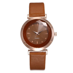 Red Leather Strap Ladies Wrist Watches